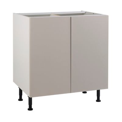 Meuble de cuisine Artic seigle mat façades 2 portes + caisson bas L. 80 cm