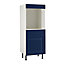 Meuble de cuisine Candide bleu façade 1 porte 1 tiroir + bandeau four + caisson 1/2 colonne L. 60 cm
