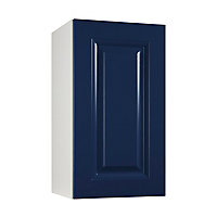 Meuble de cuisine Candide bleu façade 1 porte + caisson haut L. 40 cm