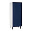 Meuble de cuisine Candide bleu façade porte de réfrigérateur + caisson 1/2 colonne L. 60 cm