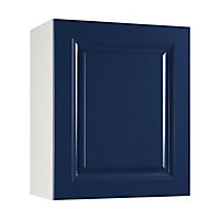 Meuble de cuisine Candide bleu nuit façade 1 porte + caisson haut L. 60 cm