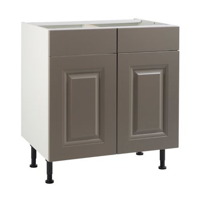 Meuble De Cuisine Candide Taupe Facades 2 Portes 2 Tiroirs Caisson Bas L 80 Cm Castorama