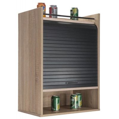 Meuble de Cuisine Chêne Rideau Noir ou Blanc 4 Niches 54 x 76.6 x 35,4 cm - Noir - L 54 x l 35.4 x H 76.6 cm