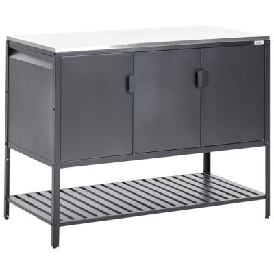 Meuble de cuisine d'extérieur MAENZA Noir Métal