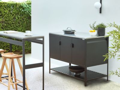 Meuble de cuisine d'extérieur MAENZA Noir Métal