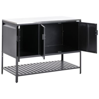 Meuble de cuisine d'extérieur MAENZA Noir Métal