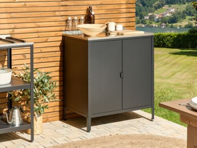 Meuble de cuisine d'extérieur VILAMA Noir Métal