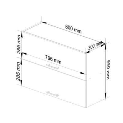 Meuble de cuisine double suspendu : 2 portes, 2 étagères, blanc, 80 x 58 x 30 cm