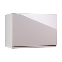 Meuble de cuisine Epura blanc façade 1 porte glissante sur hotte + 1 caisson haut hotte L. 60 cm