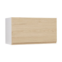 Meuble de cuisine Epura bois façade 1 porte relevante sur hotte + caisson haut L. 80 cm
