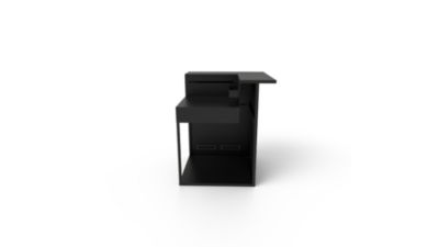 Meuble de cuisine extérieure d'angle en acier noir avec comptoir bar Forge Adour