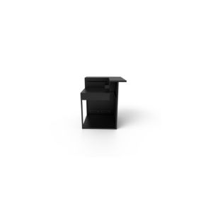 Meuble de cuisine extérieure d'angle en acier noir avec comptoir bar Forge Adour