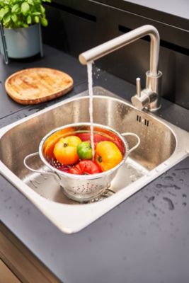 Meuble de cuisine extérieure en acier noir avec évier avec comptoir bar Forge Adour