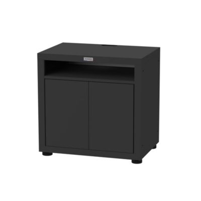 Meuble de cuisine extérieure pour cuisson avec tablette 80 x 55 cm, acier époxy noir, Le Marquier