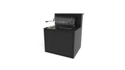 Meuble de cuisine extérieure pour grill 66 cm en acier noir avec comptoir bar Forge Adour