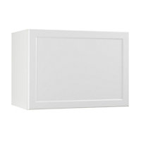 Meuble de cuisine Fog blanc façade 1 porte glissante sur hotte + 1 caisson haut hotte L. 60 cm