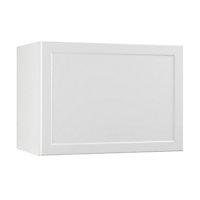 Meuble de cuisine Fog blanc façade 1 porte ouvrante sur hotte + caisson haut hotte L. 60 cm
