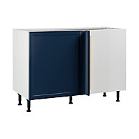Meuble de cuisine Fog bleu nuit d'angle façade 1 porte + kit fileur + caisson bas L. 60 cm