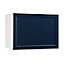 Meuble de cuisine Fog bleu nuit façade 1 porte glissante sur hotte + 1 caisson haut hotte L. 60 cm
