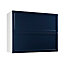 Meuble de cuisine Fog bleu nuit façade 1 porte pliante relevante + caisson L. 90 cm