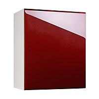 Meuble de cuisine Globe rouge façade 1 porte + caisson haut L. 60 cm