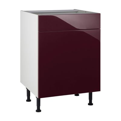 Meuble De Cuisine Gossip Aubergine Facade 1 Bandeau Four Caisson Bas L 60 Cm Castorama