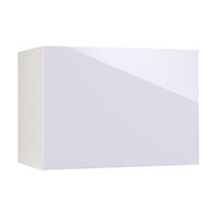 Meuble de cuisine Gossip blanc façade 1 porte glissante sur hotte + caisson haut L. 60 cm