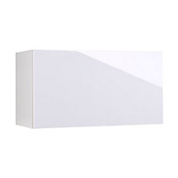 Meuble de cuisine Gossip blanc façade 1 porte relevante sur hotte + caisson haut L. 80 cm