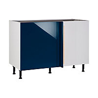 Meuble de cuisine Gossip bleu d'angle façade 1 porte + kit fileur + caisson bas L. 60 cm
