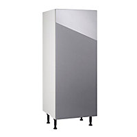 Meuble de cuisine Gossip gris façade porte de réfrigérateur + caisson 1/2 colonne L. 60 cm