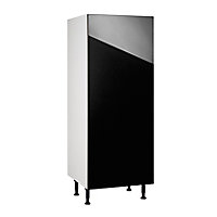 Meuble de cuisine Gossip noir façade porte de réfrigérateur + caisson 1/2 colonne L. 60 cm