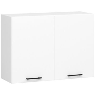 Meuble de cuisine haut AKORD W80 OLIWIA modulable Blanc 80 cm 2 portes façade Blanche 2 étagères 80x30x58 cm