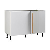 Meuble de cuisine Ice blanc d'angle façade 1 porte + kit fileur + caisson bas L. 60 cm