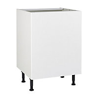 Meuble de cuisine Ice blanc façade 1 porte + caisson bas L. 60 cm