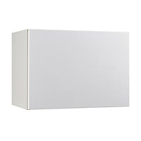 Meuble de cuisine Ice blanc façade 1 porte glissante sur hotte + 1 caisson haut hotte L. 60 cm