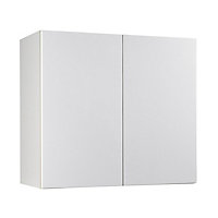 Meuble de cuisine Ice blanc façade 1 porte L. 80 cm + caisson haut