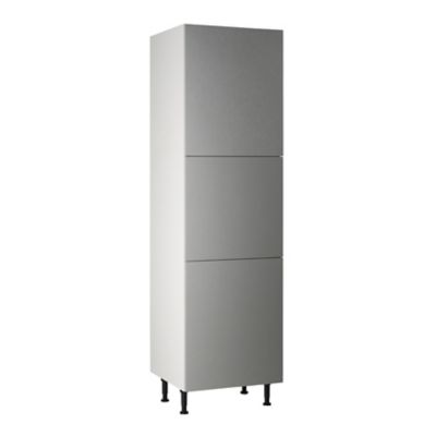Meuble de cuisine Ice inox 3 façades + caisson colonne L. 60 cm