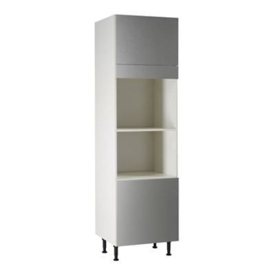 Meuble de cuisine Ice inox façade 1 porte sur hotte + 1 ...