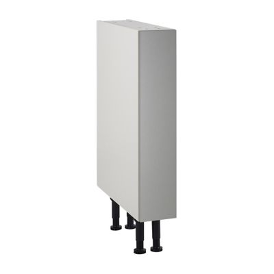 Meuble de cuisine Ice inox façade 1 porte + caisson bas L. 15 cm