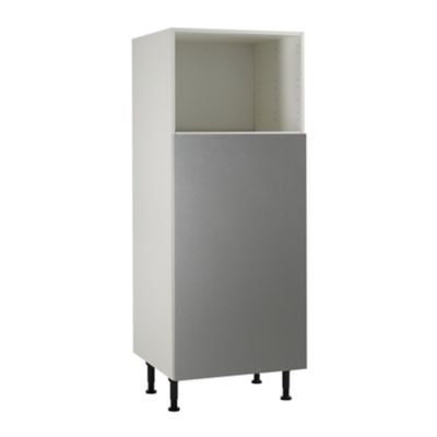 Meuble de cuisine Ice inox façade 1 porte + caisson L. 60 cm