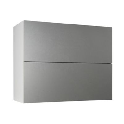 Meuble de cuisine Ice inox façade 1 porte pliante relevante + caisson L. 90 cm