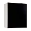 Meuble de cuisine Ice noir façade 1 porte + caisson haut L. 60 cm
