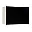 Meuble de cuisine Ice noir façade 1 porte glissante sur hotte + 1 caisson haut hotte L. 60 cm