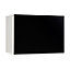 Meuble de cuisine Ice noir façade 1 porte ouvrante sur hotte + caisson haut hotte L. 60 cm