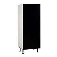 Meuble de cuisine ice noir façade porte de réfrigérateur + caisson 1/2 colonne L. 60 cm