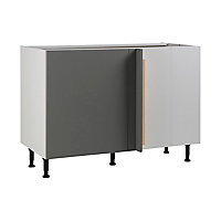 Meuble de cuisine Ice poivre d'angle façade 1 porte + kit fileur + caisson bas L. 60 cm