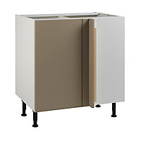 Meuble de cuisine Ice taupe d'angle façade 1 porte 1 tiroir + kit fileur + caisson bas L. 80 cm