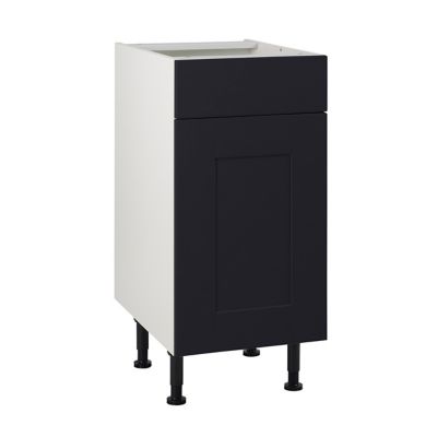 Meuble De Cuisine Kadral Noir Facade 1 Porte 1 Tiroir Caisson Bas L 40 Cm Castorama
