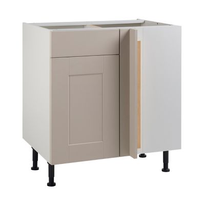 Meuble de cuisine Kadral seigle d'angle façade 1 porte + kit fileur + caisson bas L. 80 cm