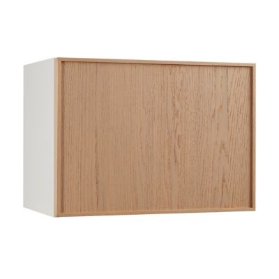 Meuble de cuisine Kontour naturel façade 1 porte ouvrante sur hotte + caisson haut hotte L. 60 cm
